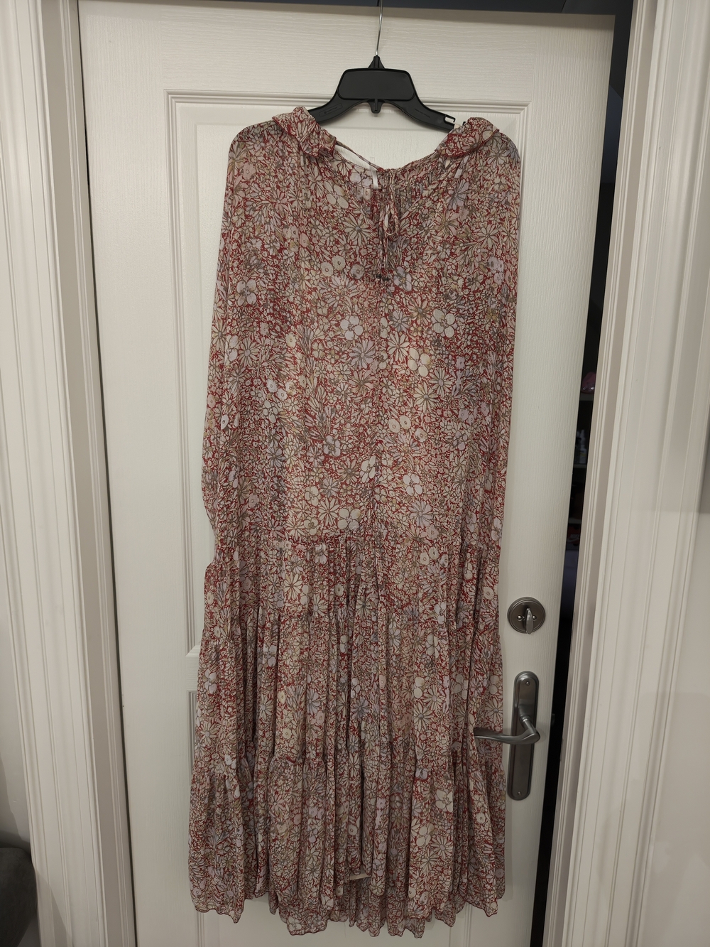 Free People Pink Floral Tiered Maxi Dress